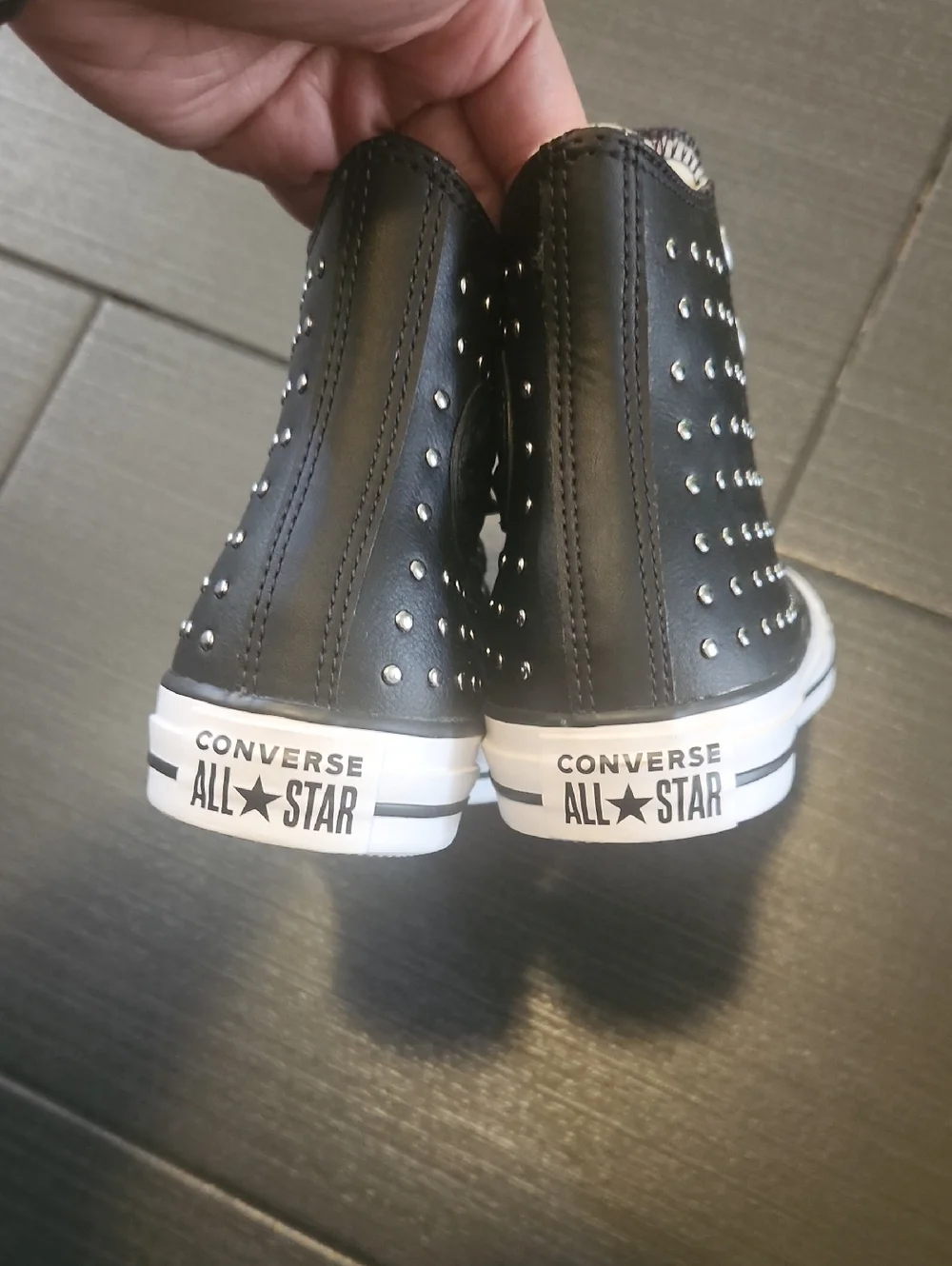 New Converse Black Studded High-Top Sneakers - Picture 4 of 9
